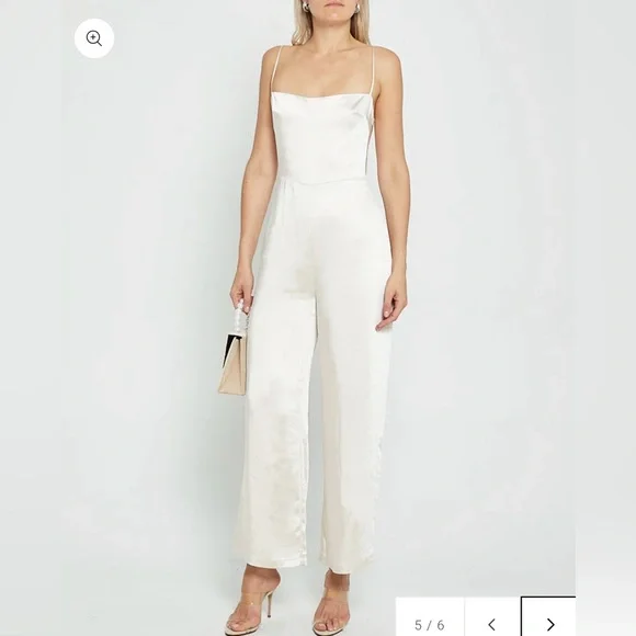 Bridal White Satin Jumpsuit